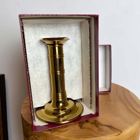 VTG Gorham Solid Brass Convertible Candlestick w/ Box Heirloom Decor - Picture 7 of 12